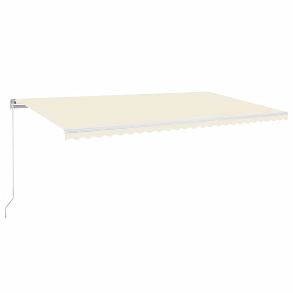Vidaxl Luifel manuelt kan udvides med LED 600x350 cm creme -farvet
