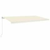Vidaxl Luifel manuelt kan udvides med LED 600x350 cm creme -farvet