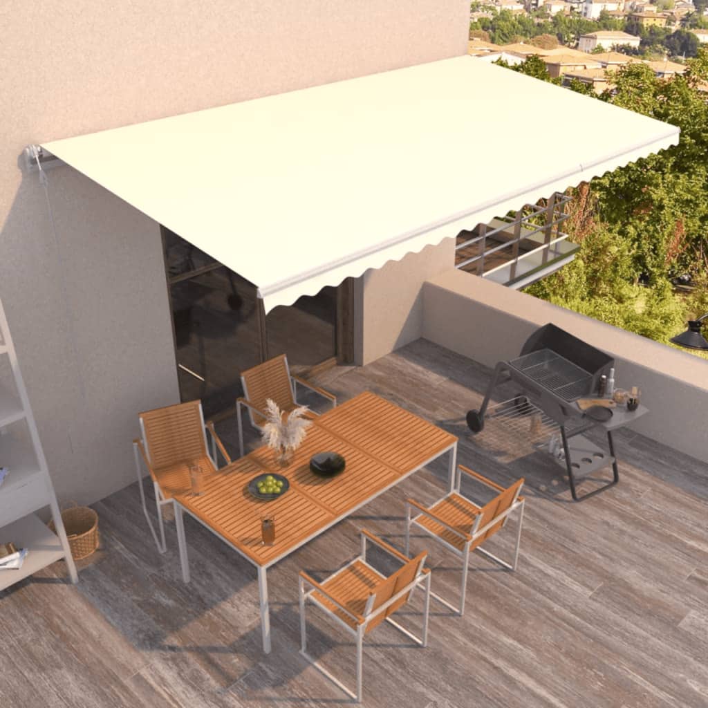 Vidaxl Luifel udvider automatisk 600x350 cm creme -farvet