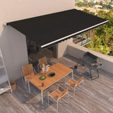 Vidaxl Luifel Automatisk udvidelig 600x350 cm antracit -farvet