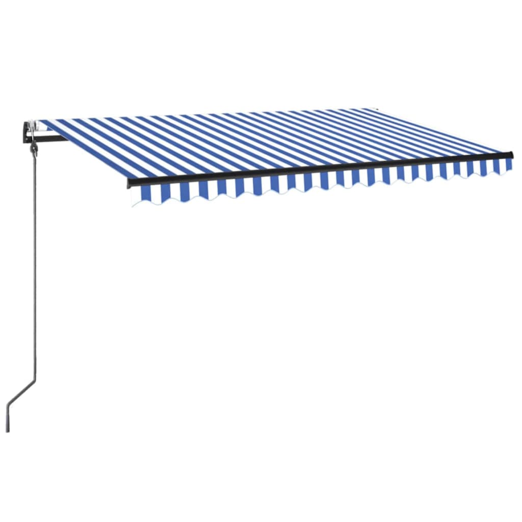 Vidaxl Luifel Automatisk med LED og vindsensor 300x250 cm blå hvid