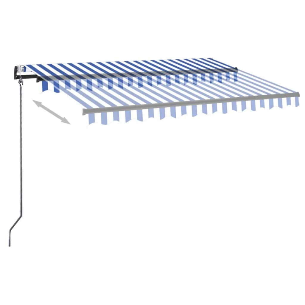 Vidaxl Luifel Automatisk med LED og vindsensor 300x250 cm blå hvid