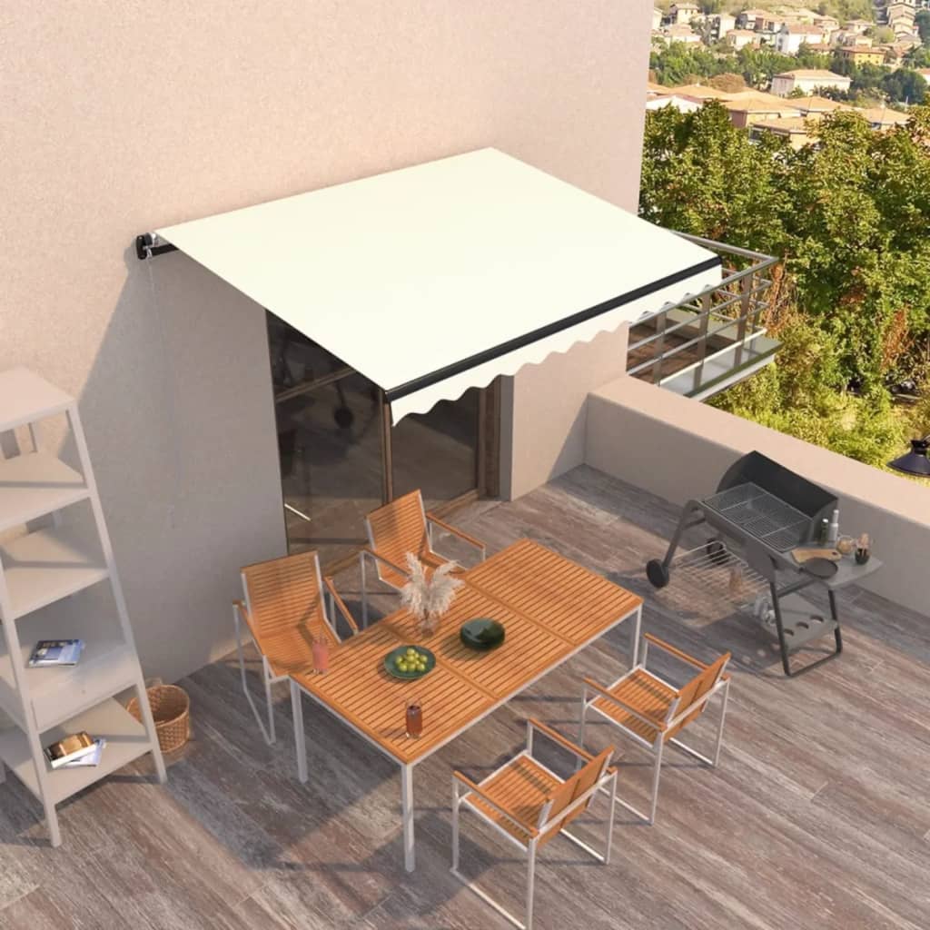 Vidaxl Luifel udvider manuelt 350x250 cm creme -farvet
