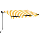 Vidaxl Luifel Automatisk med LED og vindsensor 350x250 cm gul og hvid