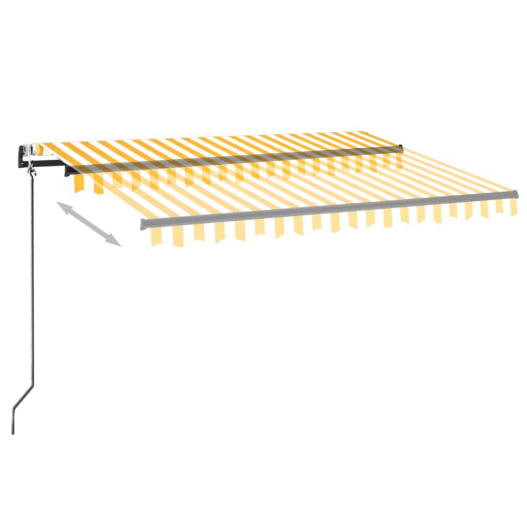 Vidaxl Luifel Automatisk med LED og vindsensor 350x250 cm gul og hvid