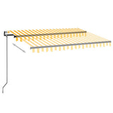 Vidaxl Luifel Automatisk med LED og vindsensor 350x250 cm gul og hvid