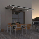 Vidaxl Luifel manuelt kan udvides med LED 450x300 cm creme -farvet