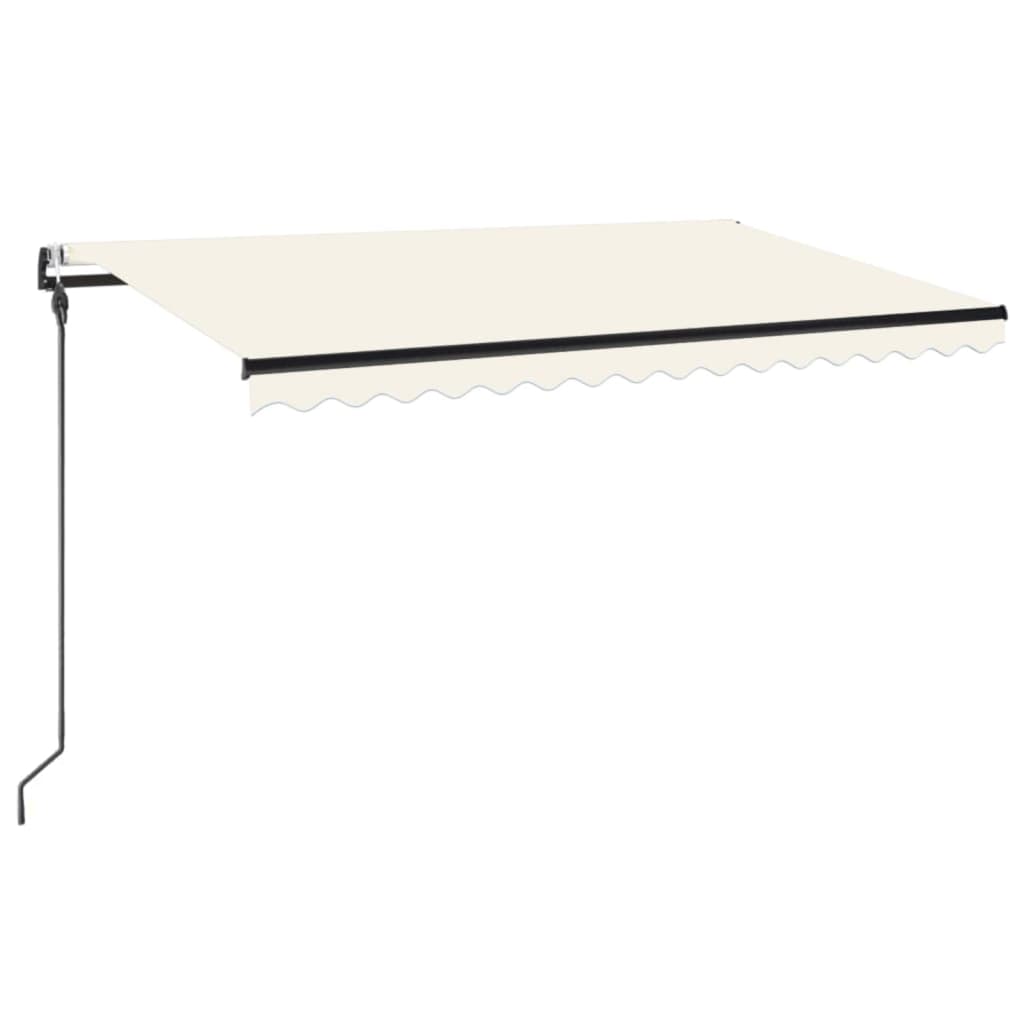 Vidaxl Luifel Automatic med LED og vindsensor 450x300 cm cremefarve
