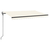 Vidaxl Luifel Automatic med LED og vindsensor 450x300 cm cremefarve