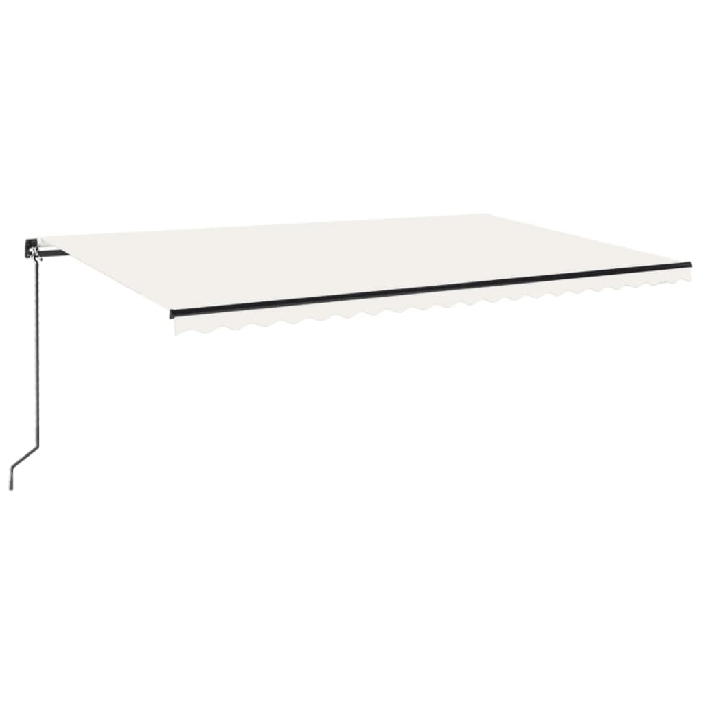 Vidaxl Luifel manuelt kan udvides med LED 500x300 cm creme -farvet