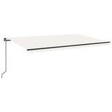 Vidaxl Luifel manuelt kan udvides med LED 500x300 cm creme -farvet