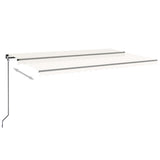 Vidaxl Luifel manuelt kan udvides med LED 500x300 cm creme -farvet