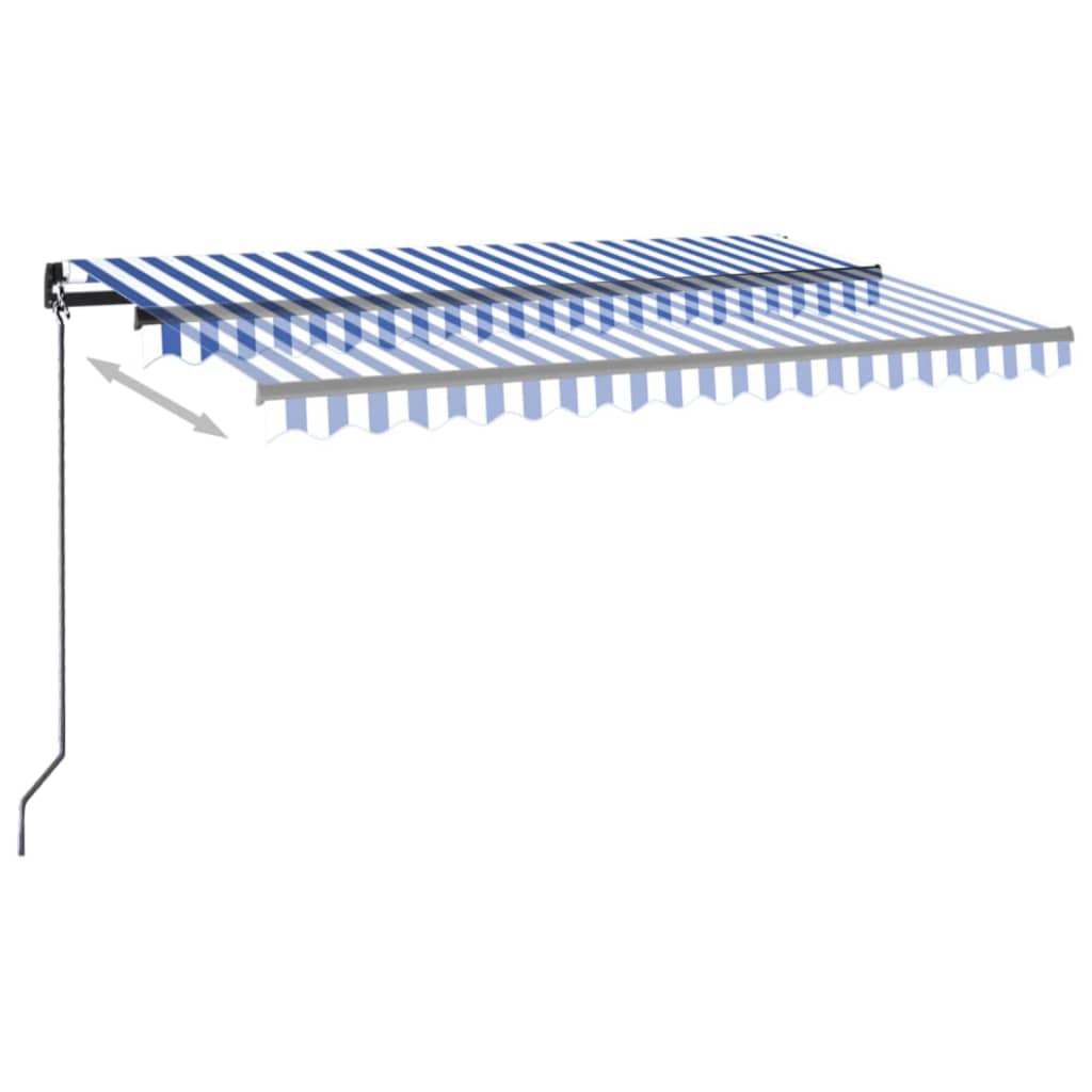 Vidaxl Luifel udvider manuelt 400x350 cm blå og hvid