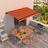 Vidaxl Luifel udvider manuelt 400x350 cm orange og brun