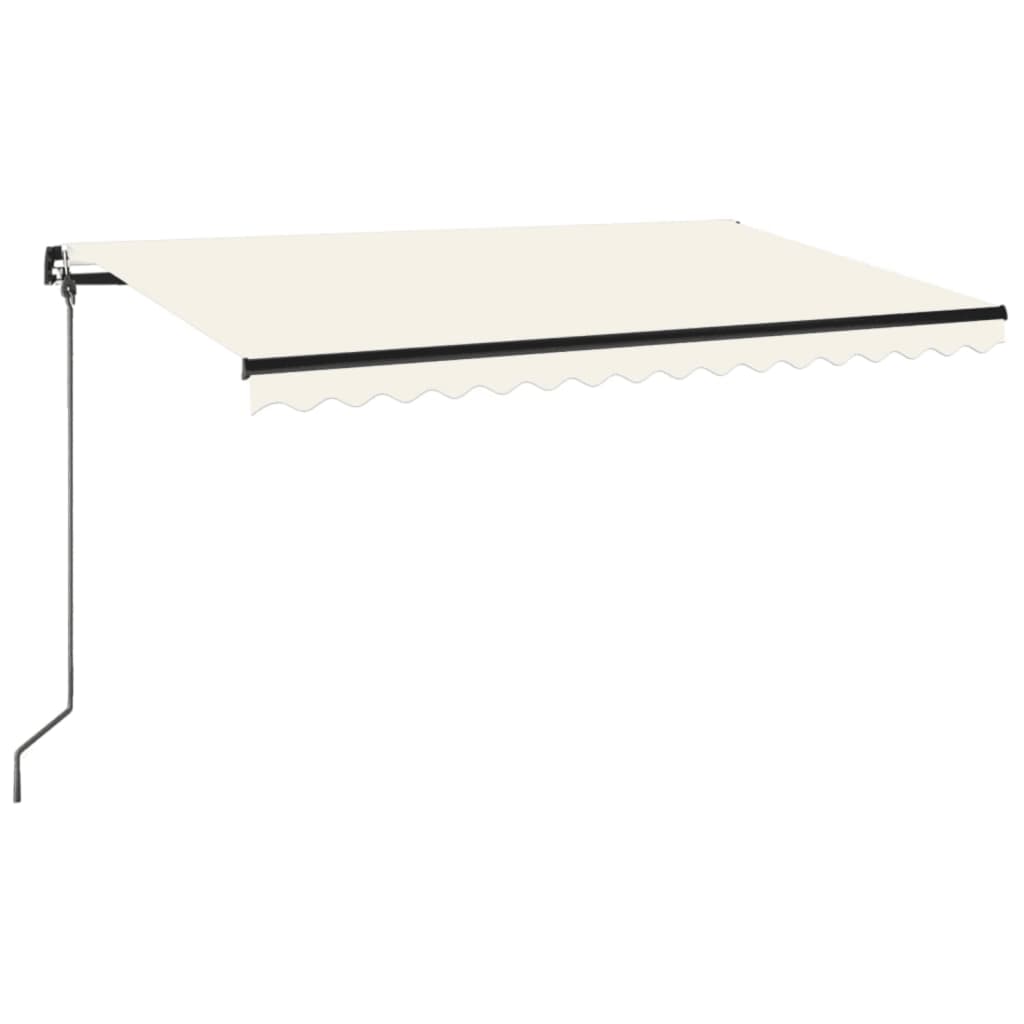 Vidaxl Luifel manuelt kan udvides med LED 400x350 cm creme -farvet
