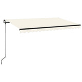 Vidaxl Luifel manuelt kan udvides med LED 400x350 cm creme -farvet