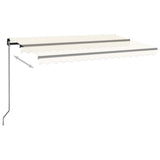 Vidaxl Luifel manuelt kan udvides med LED 400x350 cm creme -farvet