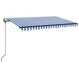 Vidaxl Luifel Automatisk med LED og vindsensor 400x350 cm blå hvid