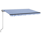 Vidaxl Luifel udvider manuelt 450x350 cm blå og hvid