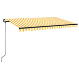 Vidaxl Luifel udvider manuelt 450x350 cm gul og hvid