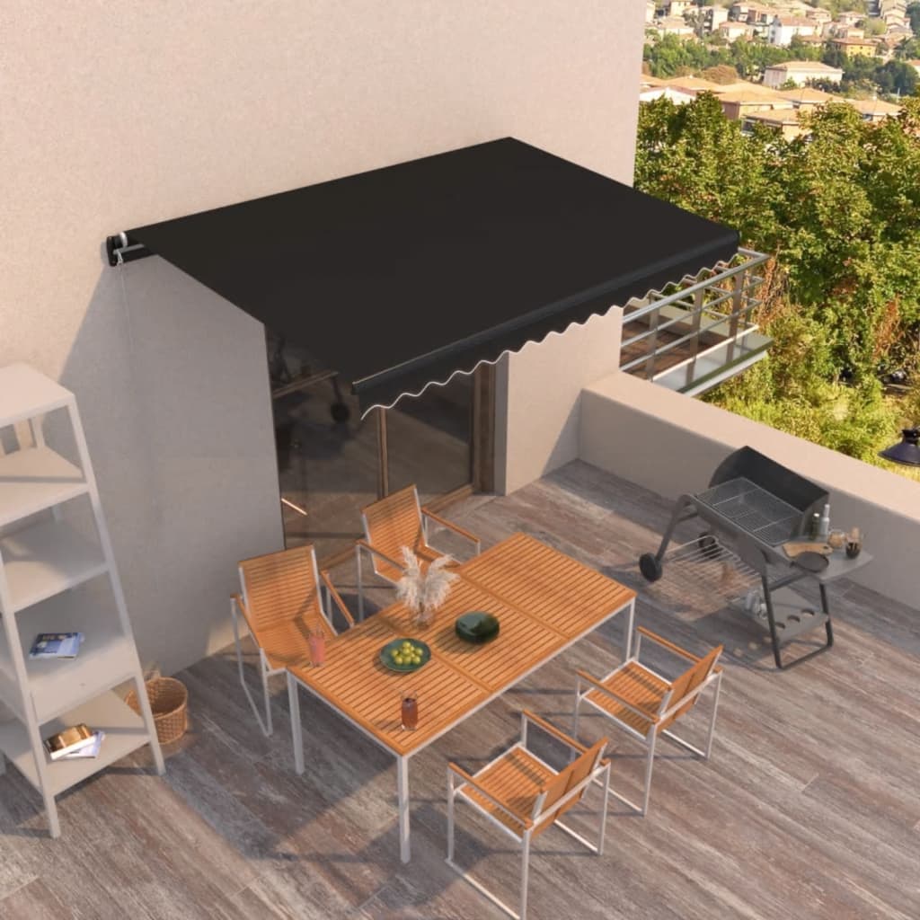 Vidaxl Luifel udvider manuelt 450x350 cm antracit -farvet