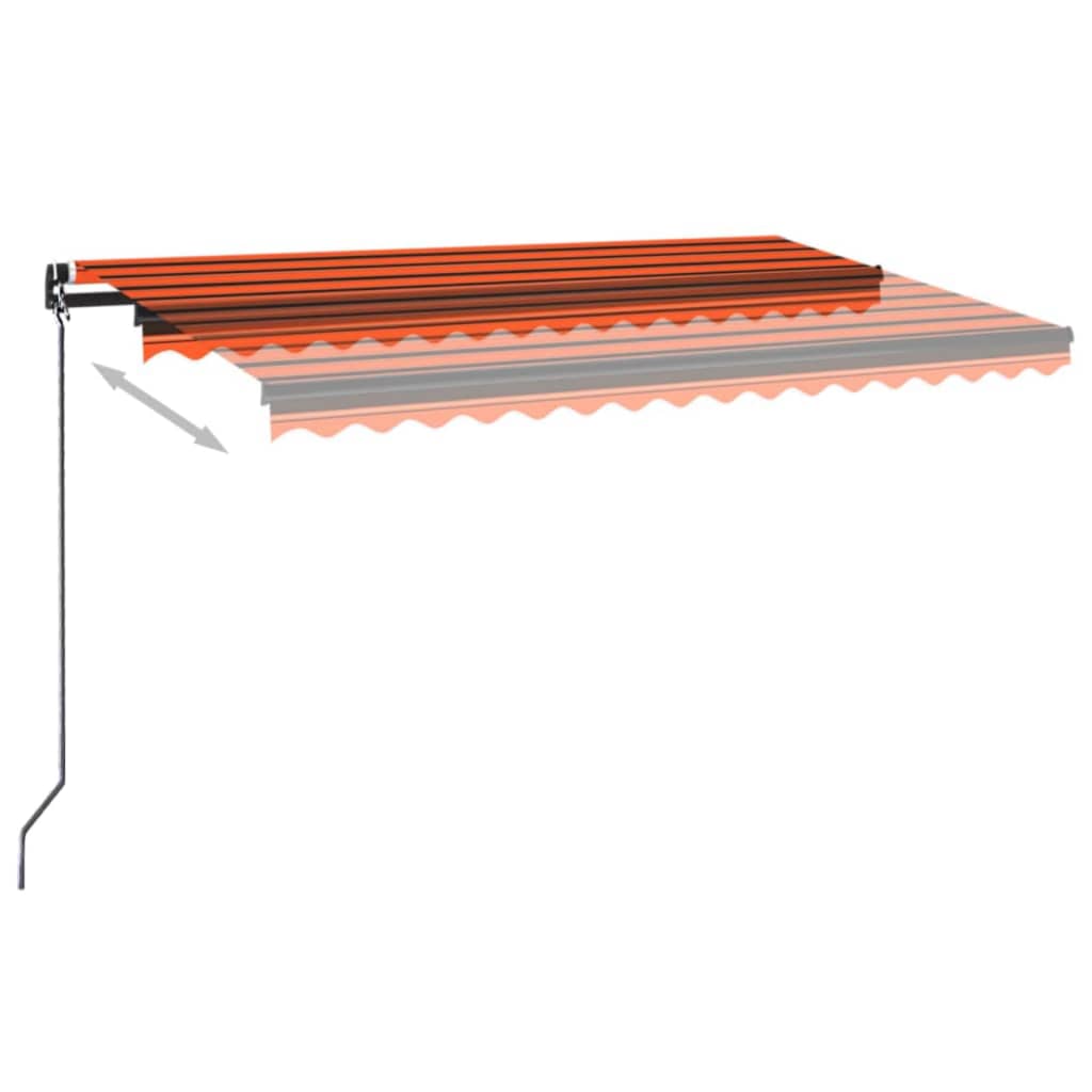 Vidaxl Luifel udvider manuelt 450x350 cm orange og brun