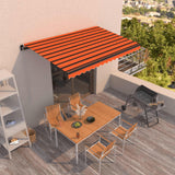Vidaxl Luifel udvider manuelt 450x350 cm orange og brun