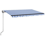 Vidaxl Luifel Automatisk med LED og vindsensor 450x350 cm blå hvid