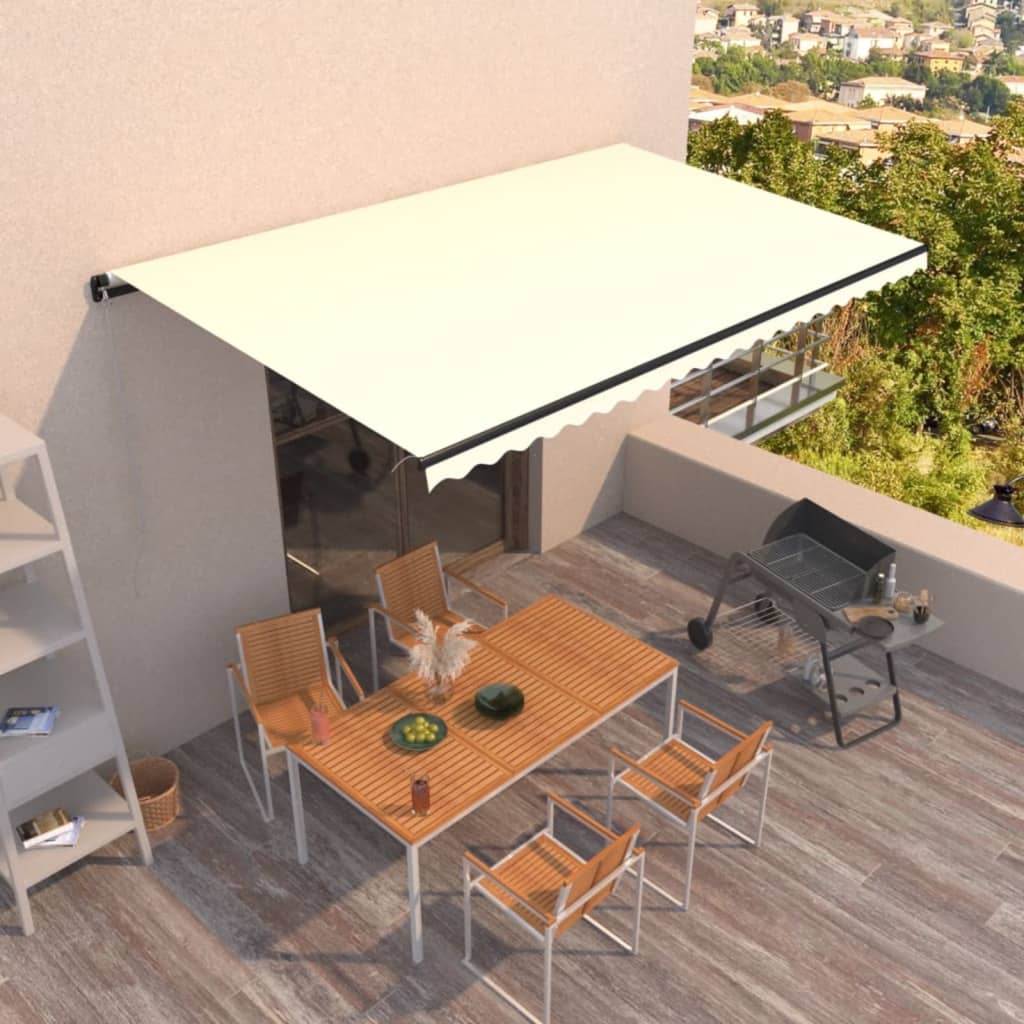 Vidaxl Luifel udvider manuelt 500x350 cm creme -farvet