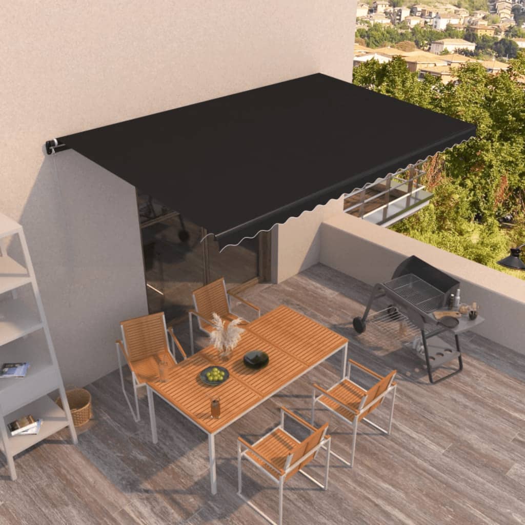 Vidaxl Luifel udvider manuelt 500x350 cm antracit -farvet