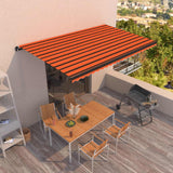 Vidaxl Luifel udvider manuelt 500x350 cm orange og brun