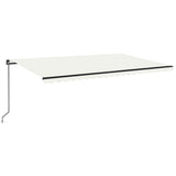 Vidaxl Luifel manuelt kan udvides med LED 500x350 cm creme -farvet