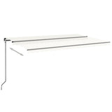 Vidaxl Luifel manuelt kan udvides med LED 500x350 cm creme -farvet