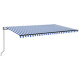 Vidaxl Luifel udvider automatisk 500x350 cm blå og hvid