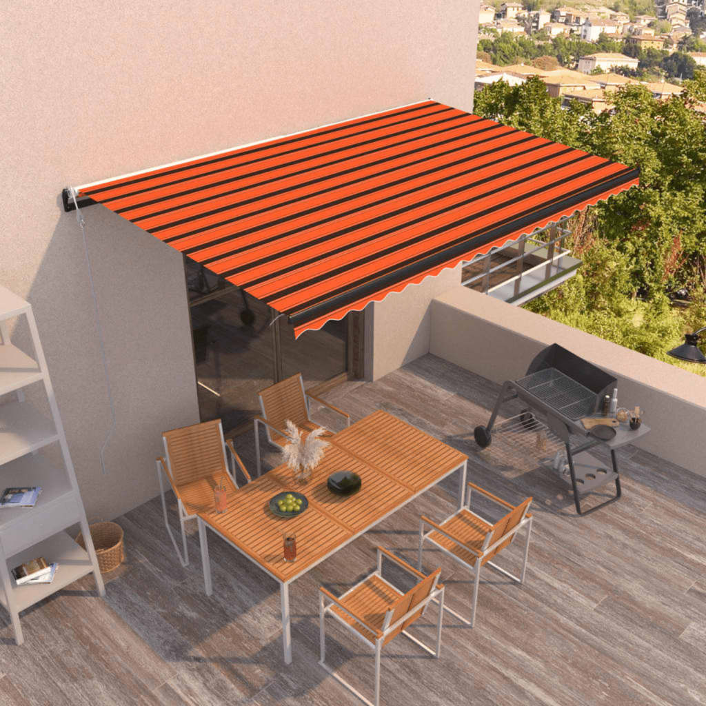 Vidaxl Luifel udvider automatisk 500x350 cm orange og brun