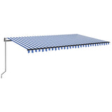 Vidaxl Luifel Automatisk med LED og vindsensor 500x350 cm blå hvid