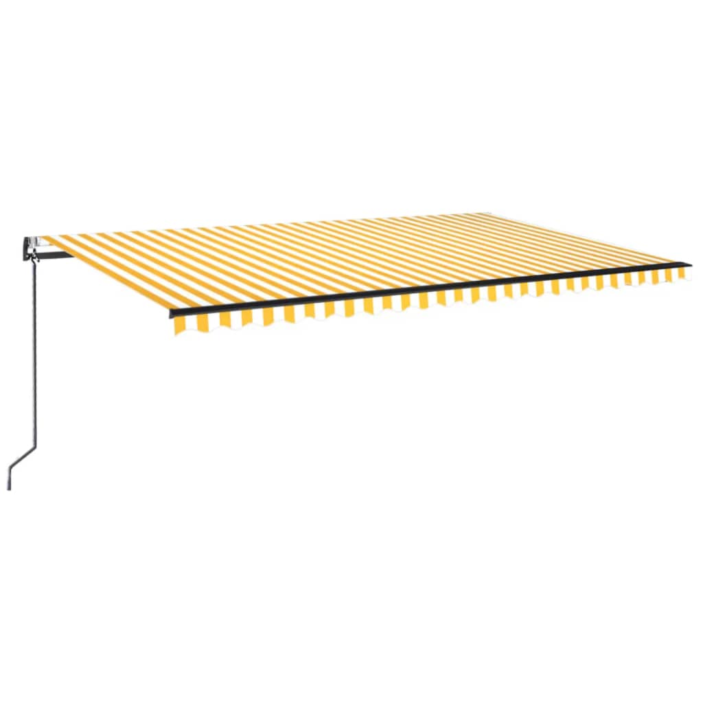Vidaxl Luifel Automatisk med LED og vindsensor 500x350 cm gul hvid