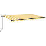 Vidaxl Luifel Automatisk med LED og vindsensor 500x350 cm gul hvid