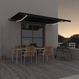 Vidaxl Luifel Automatisk med LED og vindsensor 500x350 cm Anthracite