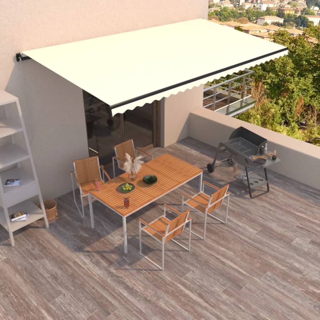 Vidaxl Luifel udvider manuelt 600x350 cm creme -farvet