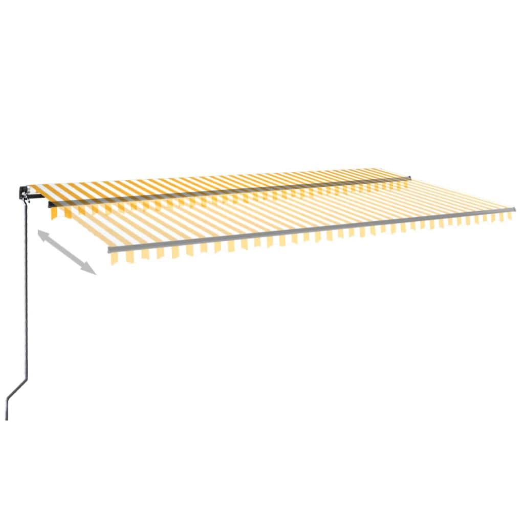 Vidaxl Luifel udvider manuelt 600x350 cm gul og hvid