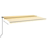 Vidaxl Luifel udvider manuelt 600x350 cm gul og hvid