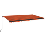 Vidaxl Luifel udvider manuelt 600x350 cm orange og brun