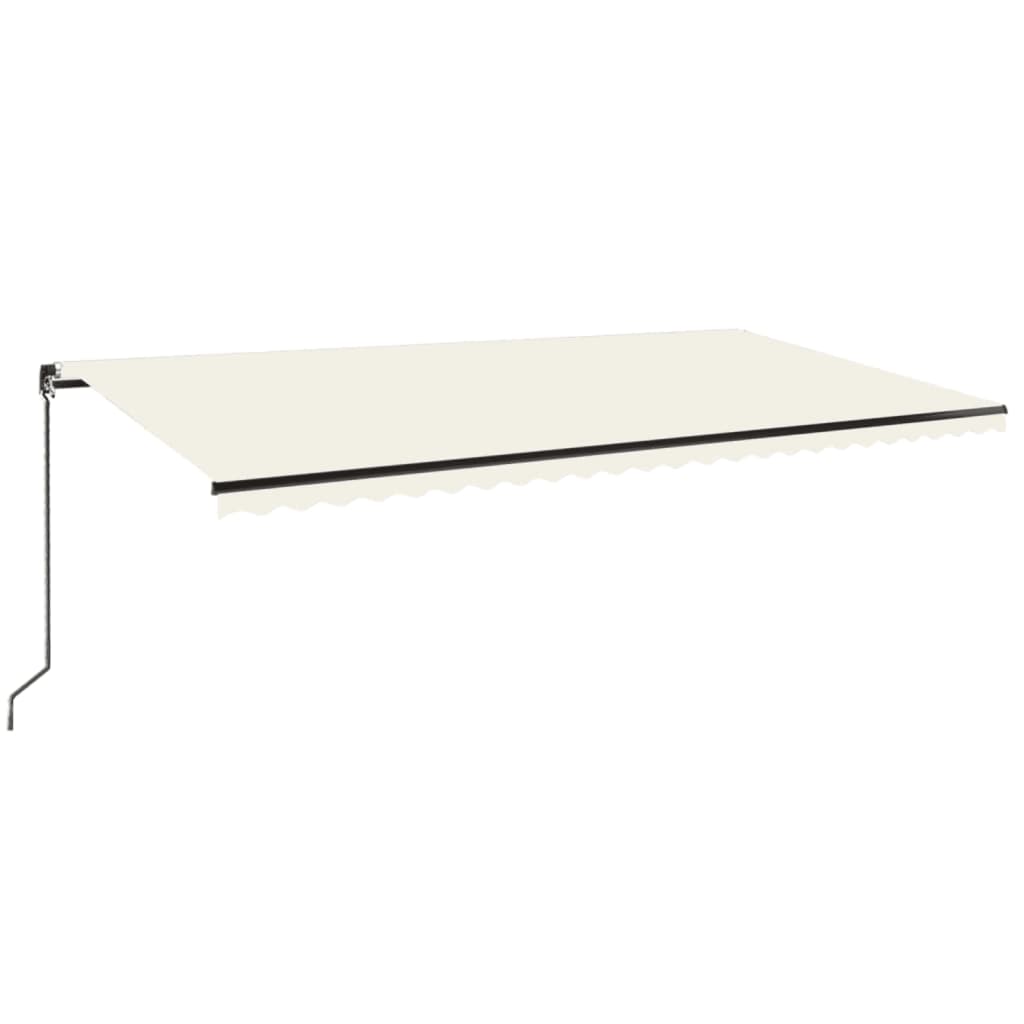 Vidaxl Luifel manuelt kan udvides med LED 600x350 cm creme -farvet