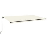 Vidaxl Luifel manuelt kan udvides med LED 600x350 cm creme -farvet