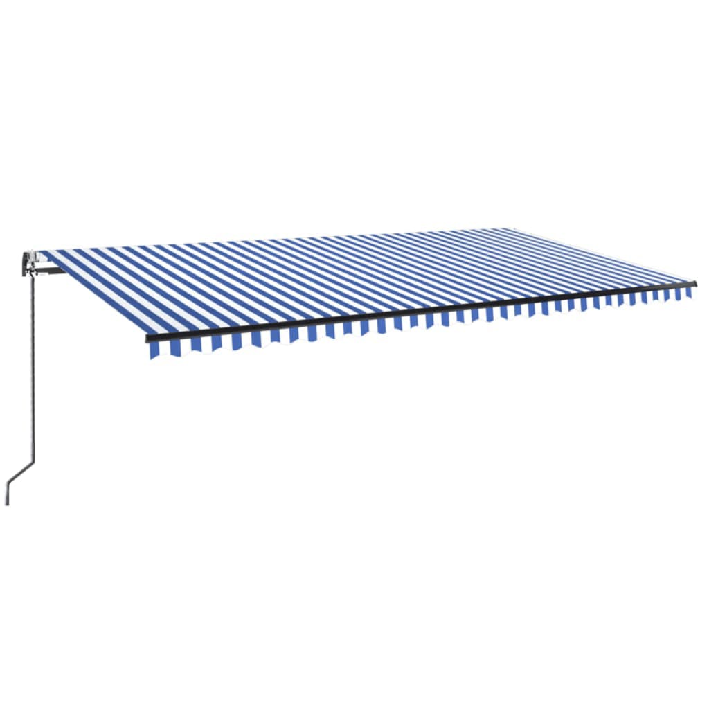 Vidaxl Luifel Automatisk med LED og vindsensor 600x350 cm blå hvid