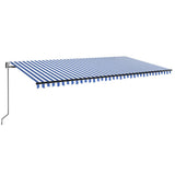 Vidaxl Luifel Automatisk med LED og vindsensor 600x350 cm blå hvid