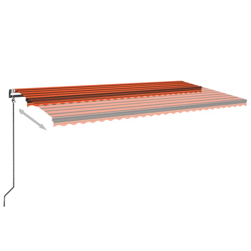 Vidaxl Luifel Automatisk med LED vindsensor 600x350 cm Orange Brown