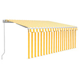 Vidaxx fortelt manuelt udtrækbart med rullegardin 3,5x2,5 m gul hvid
