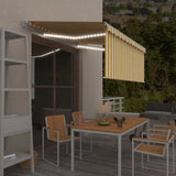 Vidaxx fortelt manuelt udtrækbart rullegardin LED 3,5x2,5 m gul hvid